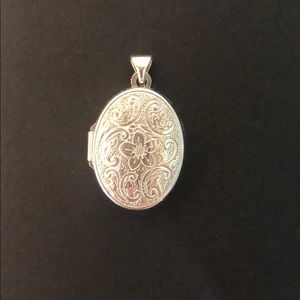 Oval Floral Locket Sterling Silver